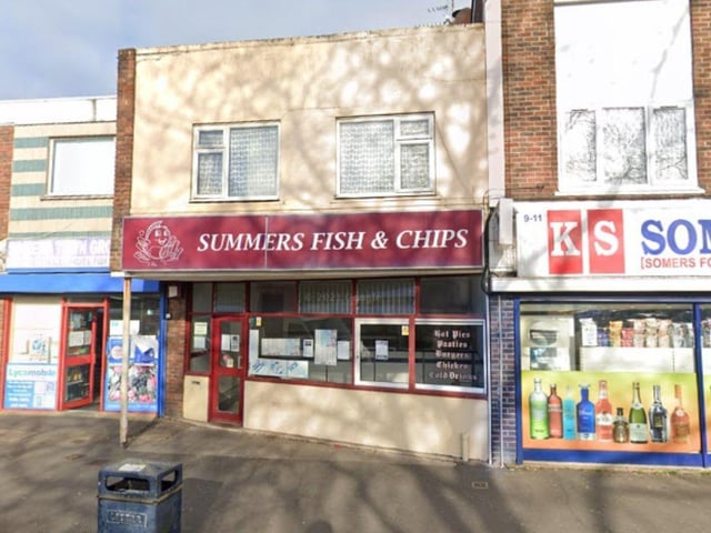 Summers Fish And Chips, a takeaway at 7 Somers Road, Southsea was given a one-out-of-five food hygiene rating after assessment on June 12, the Food Standards Agency's website shows.