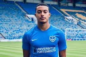 Miguel Azeez could leave Portsmouth this summer due to a clause inserted into his loan deal   Photograph: Portsmouth FC