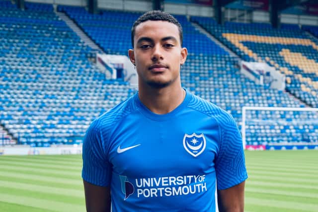 Miguel Azeez could leave Portsmouth this summer due to a clause inserted into his loan deal Photograph: Portsmouth FC