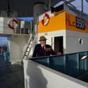 D-Day veteran James Rawe on board the restored LCT 7074. Picture: Portsmouth City Council