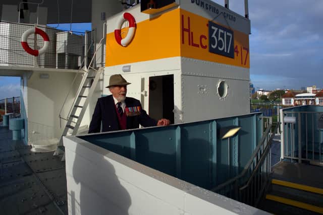 D-Day veteran James Rawe on board the restored LCT 7074. Picture: Portsmouth City Council