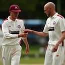 Matt Benfield, right, claimed three top order wickets as Portsmouth & Southsea clinched SPL Division 3 promotion by thrashing Paultons.
Picture: Chris Moorhouse