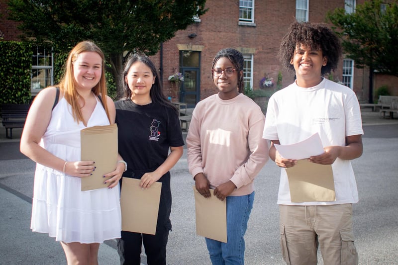 A-level results 2024 at Portsmouth Grammar school, Portsmouth on Thursday, August 15, 2024Pictured: Lara Brown, 'Tracy Bui, Mercy Ajayi and Ebenezer AabrahaPicture: Habibur Rahman