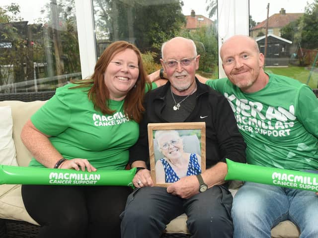 Fiona Davey, 45, with her brother (right) Kieran Lane, 47, and their dad John Lane, 72
Picture: Sarah Standing (300922-4093)