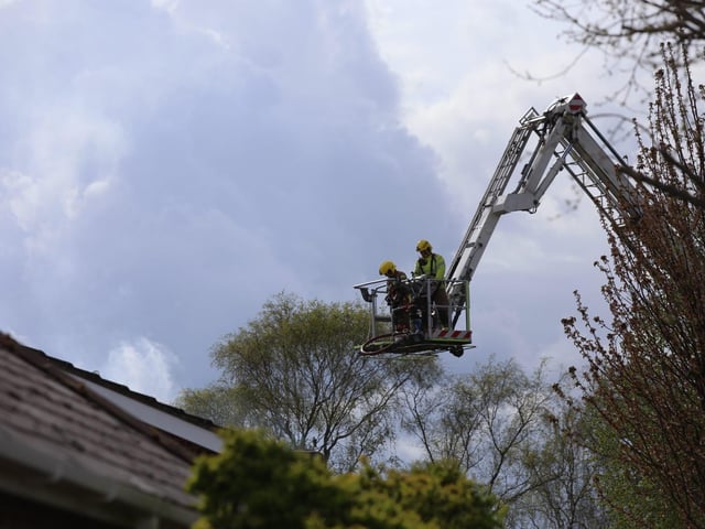 Emergency services at the scene of a 'large' house fire in Sea View Road, Drayton. Picture: Habibur Rahman