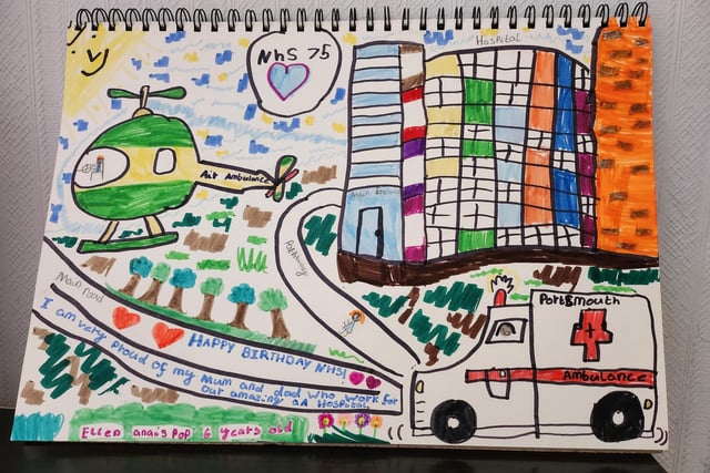 An entry by Ellen, 6, for the children's drawing competition run by Portsmouth Hospitals University NHS Trust