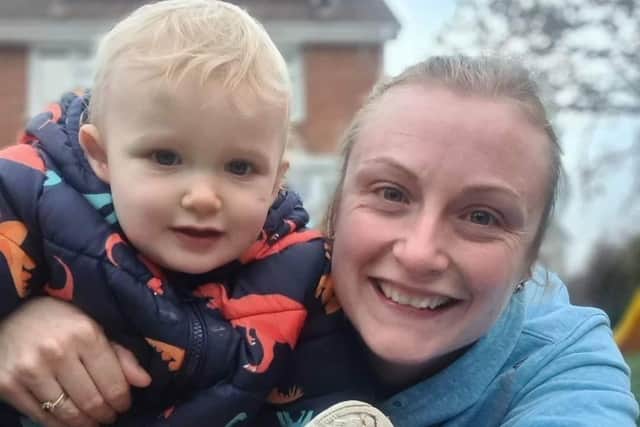 Karen Moore, from Gosport, has taken over the Sweaty Mama franchise, pictured here with youngest son Ivan. 