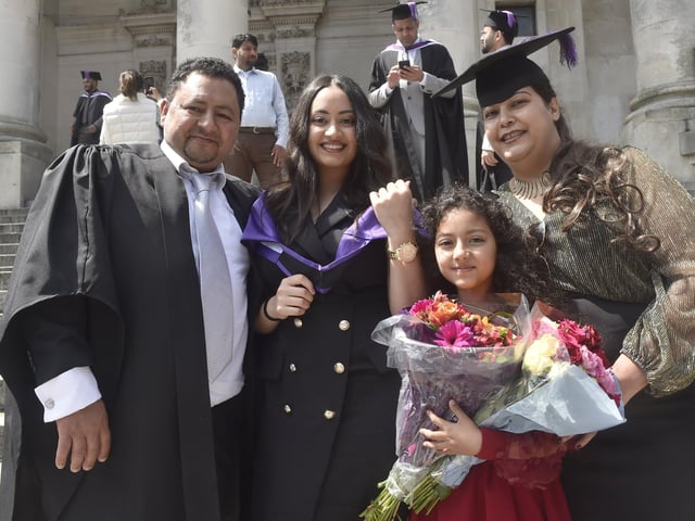 Portsmouth University students graduating on Tuesday, July 16, 2024, in The School of Education, Languages and Linguistics.Picture: Sarah Standing (160724-7241)