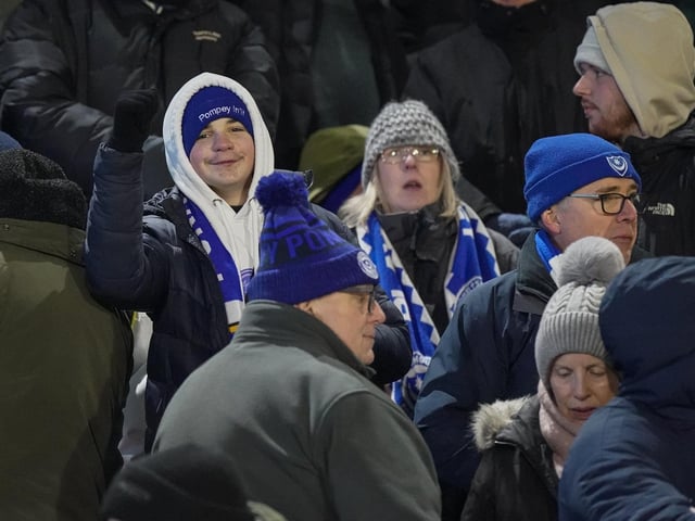 Pompey fans had to wrap up warm at Wycombe's Adams Park.