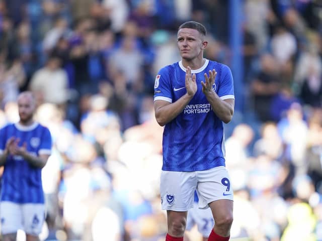 Frustration for Colby Bishop and his Pompey team-mates after being unable to break down Cheltenham in a goalless draw. Picture: Jason Brown/ProSportsImages