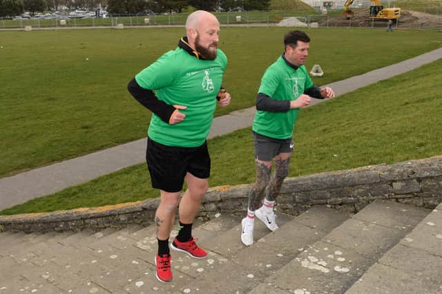 Pictured is: Aaron Sinclair and Gavin Potter training.

Picture: Keith Woodland (060321-18)