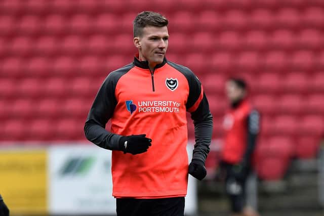 Paul Downing is handed a rare Pompey start in the vital clash with AFC Wimbledon. Pictue: Graham Hunt/ProSportsImages