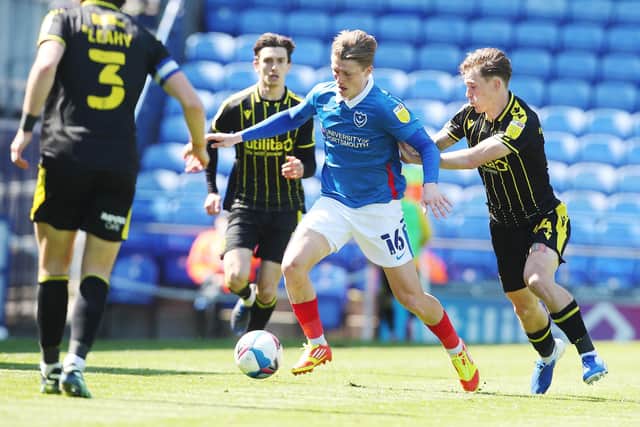 George Byers was named as Pompey's man of the match by Gaffer for a Day Jacques Necker. Picture: Joe Pepler