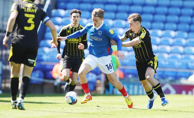 George Byers was named as Pompey's man of the match by Gaffer for a Day Jacques Necker. Picture: Joe Pepler