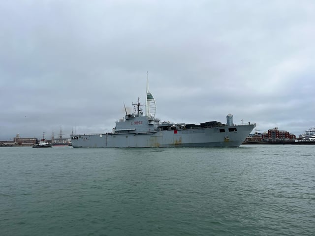 The IS San Giorgio leaving Portsmouth on February 17, 2024. Picture: Joan West