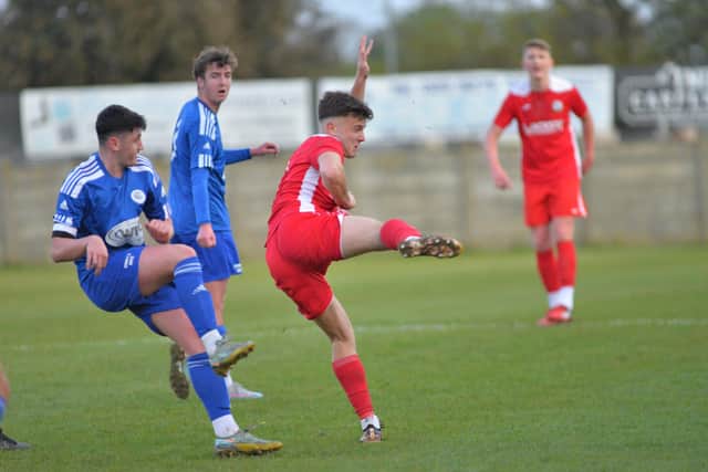 First half action from Horndean v Portland. Picture by Martyn White