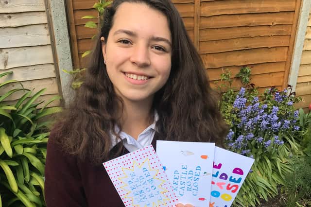 Portsmouth High School student Eve Mellor is calling on the council to keep Castle Road closed to cars. Picture: Laura Mellor
