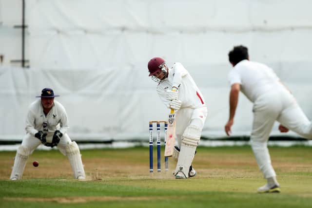 Portsmouth & Southsea's Matt Benfield batting against Purbrook. Picture: Chris Moorhouse