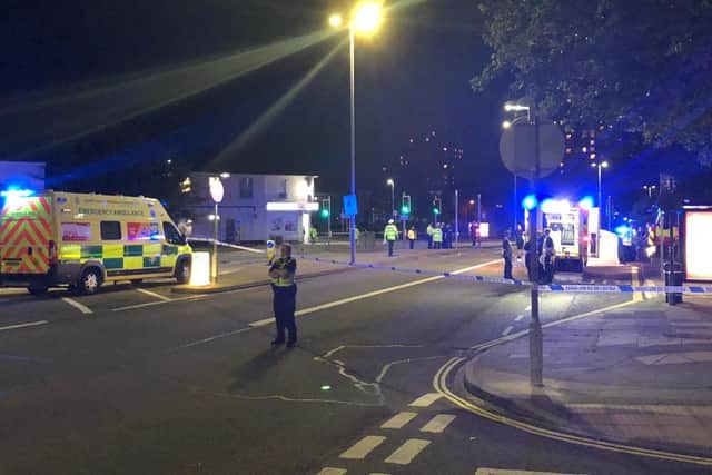Emergency services in Winston Churchill Avenue, Portsmouth, on the night of August 3, 2021
Picture: Richard Lemmer