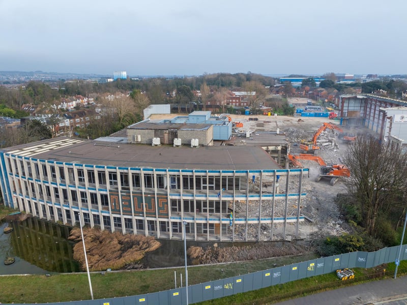The demolition of the landmark News Centre building has begun. Picture by Marcin Jedrysiak