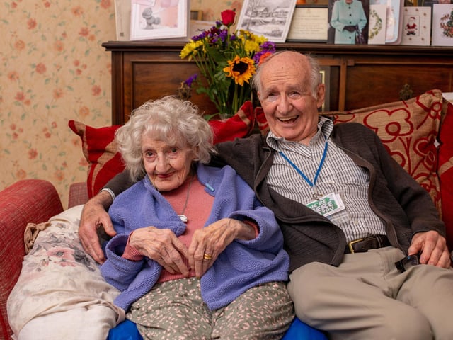 Maisie Smith celebrating her 103rd birthday on Wednesday 21st December 2022

Pictured: Maisie Smith with her son, Robin Bartlett at her home in Fratton, Portsmouth

Picture: Habibur Rahman