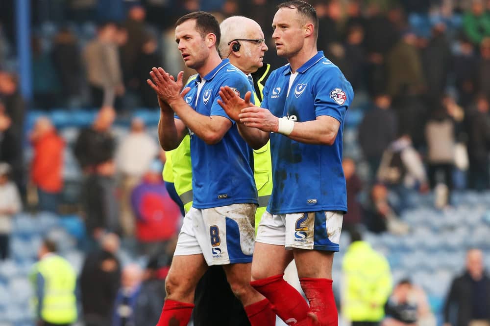 Michael Doyle and Ben Davies were room-mates and firm friends during their time at Pompey in the 2015-16 season. Picture: Joe Pepler