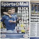 The front page of the Sports Mail, September 14 2013, when Pompey won at Burton - and a page devoted to Pompey Women's fine early-season form