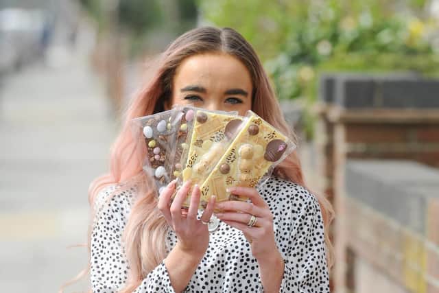 Fiona McKnight (27) from Portsmouth, owner of Chocobox which she launched in December 2020.
Picture: Sarah Standing (010421-3128)