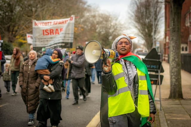 Pictured: Protestors walking down Bishop Crispian Way

Picture: Habibur Rahman