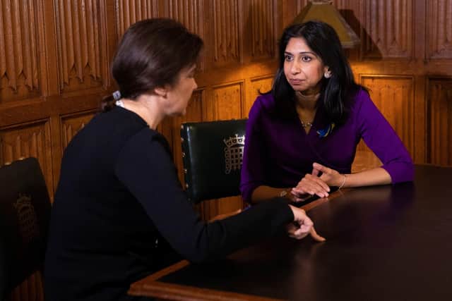 Ukraine's prosecutor general  Iryna Venediktova and Britain's attorney general and Fareham MP, Suella Braverman in London for a visit to discuss how the UK can provide more support to Ukraine to bring Russian war criminals to justice. Photo: Parliament
