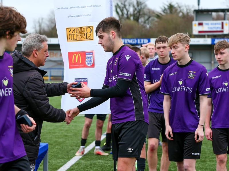 Gosport Falcons Black receive their runners-up medals. Picture: Chris Moorhouse
