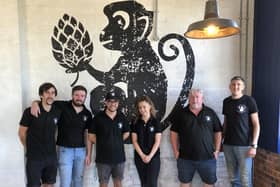 Andy Burdon, second right, CEO of Powder Monkey Brewery and his team.