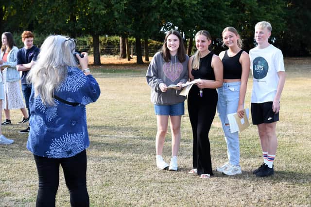 Pictured today 18/08/22 are students collecting their A-Level results at Bay House School & Sixth Form in Gosport, Hampshire.

Photo: Paul Jacobs/pictureexclusive.com