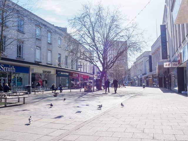 Portsmouth's Commercial Road on March 23, 2020