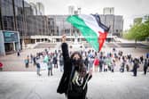 Jasmine Scaletta at the Palestine protest, Guildhall Square.

Picture: Habibur Rahman