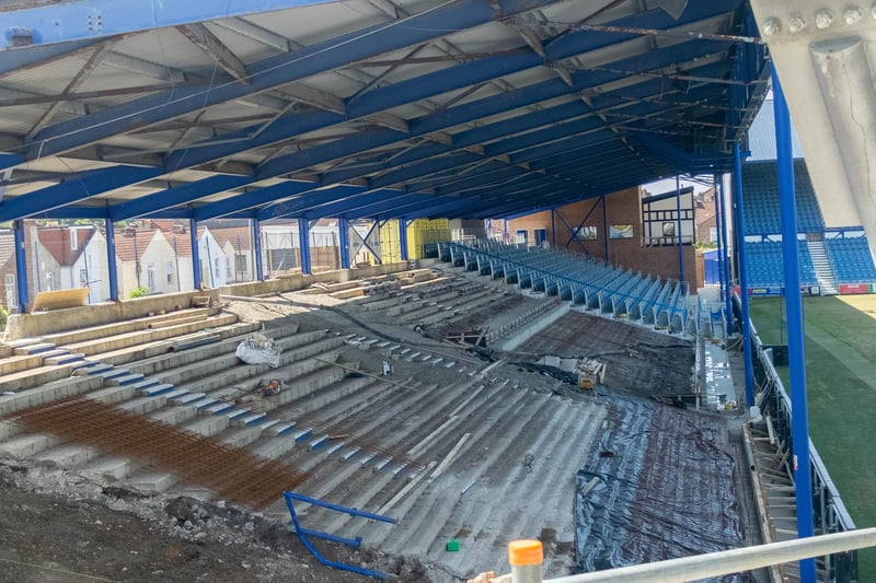 Recent photos inside Fratton Park show the extent of redevelopment work taking place since the season's conclusion.