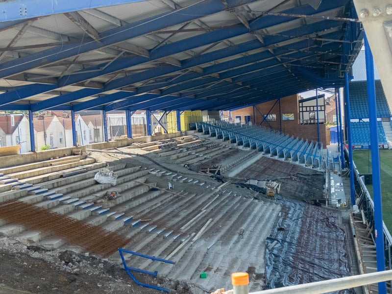 Recent photos inside Fratton Park show the extent of redevelopment work taking place since the season's conclusion.