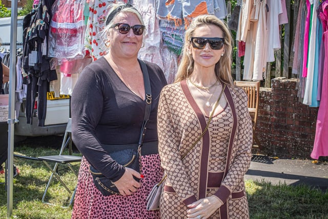 Shauna Copp and Andrea Roberts, who came to browse the baby clothes.