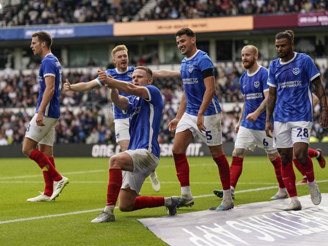 Colby Bishop gave the Pompey fans something to cheer about with a goal in stoppage time.