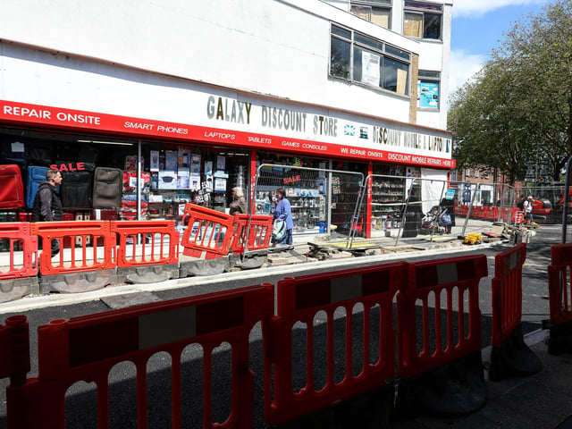 Construction site in Charlotte Street, Portsmouth, where a bus gate is being built.Picture: Chris  Moorhouse