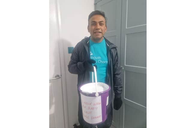 Kam Mistry walked 12 hours to raise money for the baby units at Portsmouth and Bradford Hospital.
Picture credit: Kam Mistry