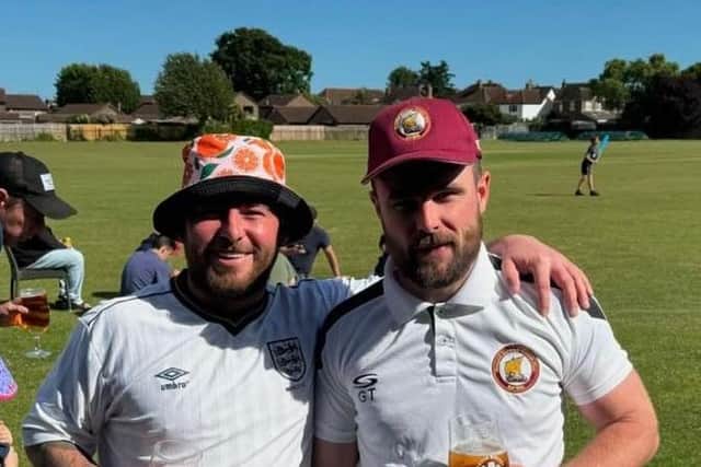 Harry, left, and George Tindale shared a 266-run stand for Gosport Borough 3rds at Privett Park