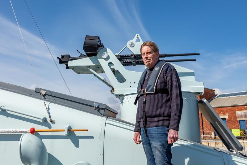 Shipwright David Griffiths aboard the Motor Gun Boat (MGB) 81 in Portsmouuth Harbour. Picture: Mike Cooter (08042023)