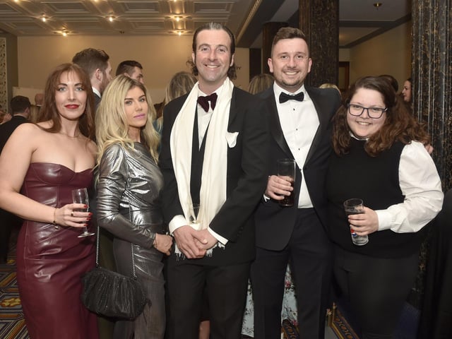 Members of Portasuana enjoying a welcome drink ahead of being names Start-up Business of the Year.  Picture: Sarah Standing (270325-1186)