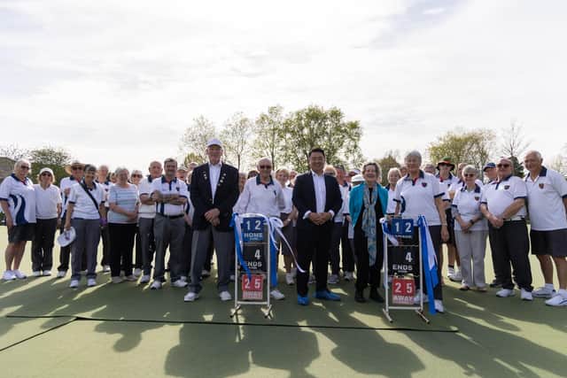 Alan Mak MP with Bedhampton Bowling Club members