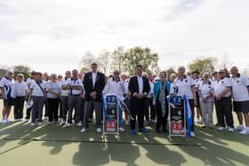 Alan Mak MP with Bedhampton Bowling Club members