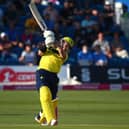 D'Arcy Short smashed Hampshire's fastest ever T20 half-century as they rattled up 187 runs in just 13 overs. Photo by Charlie Crowhurst/Getty Images.