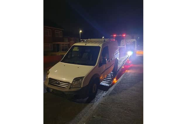 Police seized a van suspected to have caused the damage in Milton. Picture: Hampshire Constabulary