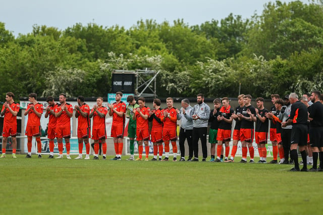 A round of applause in memory of Mason Peddle from the Portchester XI. Picture by Nathan Lipsham