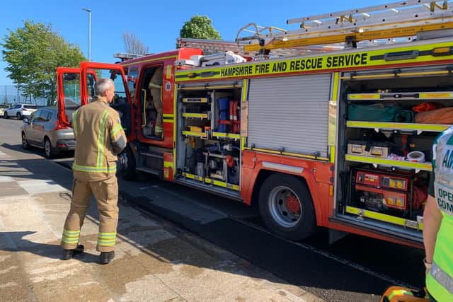 Three fire engines from Southsea Fire Station attended the property at 45 Eastern Parade, Southsea.